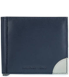 Синий зажим для денег с контрастной вставкой Trussardi Jeans