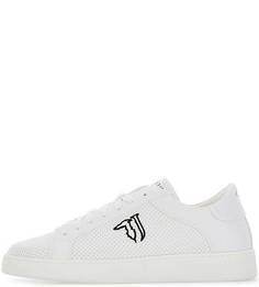 Белые кеды с перфорацией Trussardi Jeans