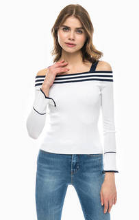 Белый джемпер с открытыми плечами Guess