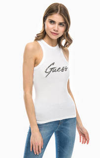 Белый хлопковый топ Guess