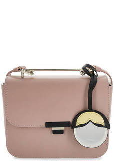 Бежевая кожаная сумка через плечо Furla