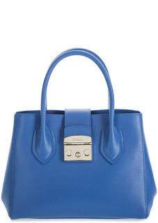 Синяя сумка из натуральной кожи Furla