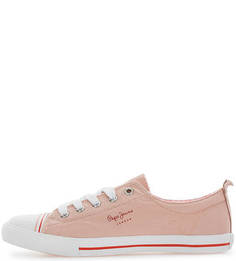 Розовые хлопковые кеды Pepe Jeans