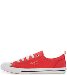 Красные хлопковые кеды Pepe Jeans