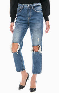 Укороченные рваные джинсы бойфренд Guess
