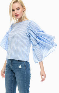 Хлопковая блуза с отделкой камнями Only