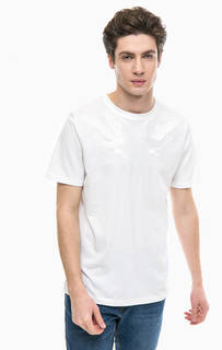Белая хлопковая футболка с вышивкой Jack & Jones