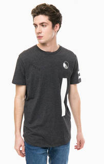 Серая хлопковая футболка с принтом Jack & Jones