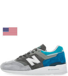 Замшевые кроссовки с текстильной вставкой New Balance