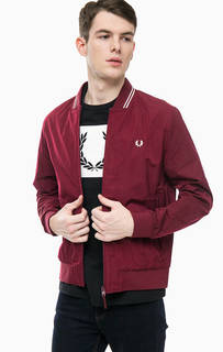 Бордовая ветровка бомбер на молнии Fred Perry