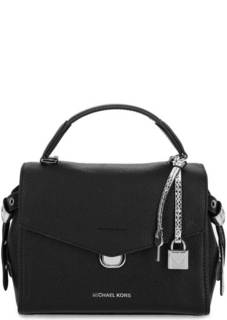 Черная кожаная сумка с откидным клапаном Michael Michael Kors