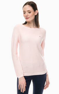 Хлопковый джемпер кораллового цвета Lacoste