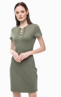 Короткое платье со шнуровкой на груди Lacoste