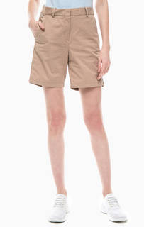 Хлопковые шорты бежевого цвета Lacoste