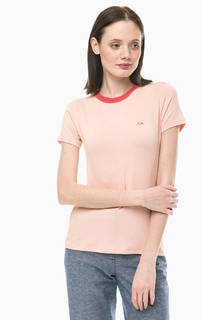 Футболка кораллового цвета с короткими рукавами Lacoste