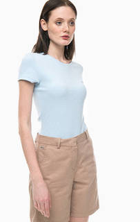 Плотная однотонная футболка из хлопка Lacoste