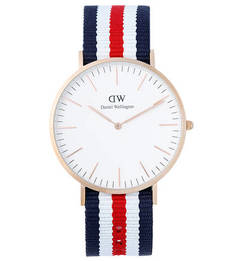 Часы с текстильным браслетом в полоску Daniel Wellington