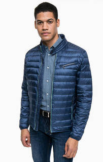 Синий пуховик с карманами Lerros