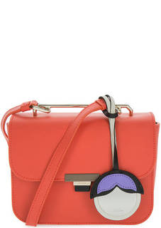 Оранжевая кожаная сумка через плечо Furla