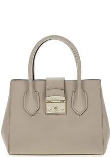 Кожаная сумка с застежкой на замок Furla