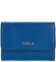Синий кожаный кошелек Furla