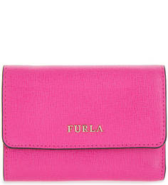 Кожаный кошелек цвета фуксии Furla