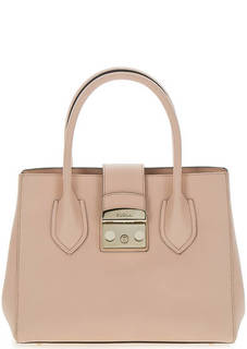Кожаная сумка с застежкой на замок Furla