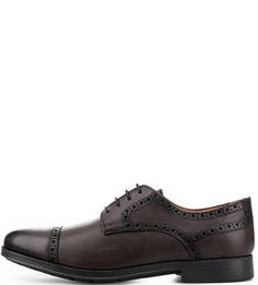 Коричневые кожаные туфли с брогированием Geox