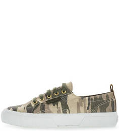 Текстильные кеды с камуфляжным принтом Superga