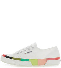 Текстильные кеды с разноцветной подошвой Superga