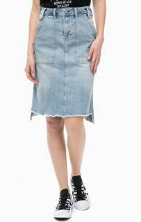 Джинсовая юбка с необработанным краем Pepe Jeans
