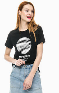 Хлопковая футболка с контрастным принтом Pepe Jeans