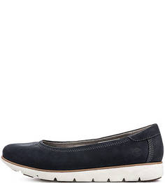 Синие кожаные балетки Timberland