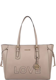 Вместительная кожаная сумка с карманами Michael Michael Kors