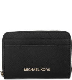 Вместительная кожаная визитница с карманами Michael Michael Kors