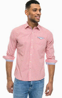 Хлопковая рубашка в клетку с карманом Pepe Jeans