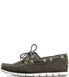 Замшевые топсайдеры цвета хаки Timberland