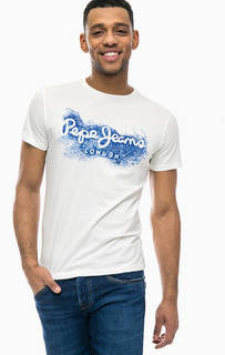 Хлопковая футболка с логотипом бренда Pepe Jeans