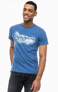 Хлопковая футболка с логотипом бренда Pepe Jeans