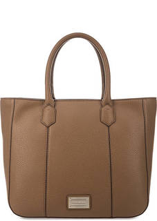 Вместительная коричневая сумка с одним отделом Emporio Armani