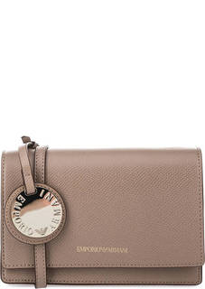 Бежевый клатч на магнитной кнопке Emporio Armani