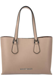 Бежевая сумка с длинными ручками Emporio Armani