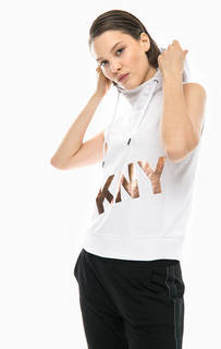 Белый топ с капюшоном Dkny