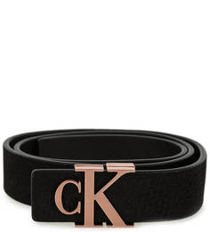 Черный ремень из нубука Calvin Klein Jeans