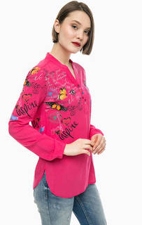 Блуза цвета фуксии с длинными рукавами Desigual