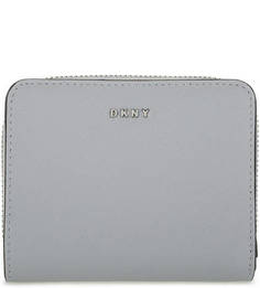 Серо-голубой кошелек из сафьяновой кожи Dkny