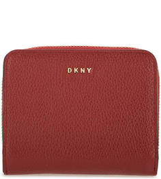 Красный кошелек из зерненой кожи Dkny
