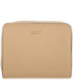 Бежевый кошелек из зерненой кожи Dkny