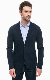 Синий пиджак из вискозы с карманами Armani Exchange