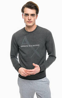 Серый свитшот с принтом Armani Exchange